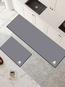 1入組矽膠廚房地墊，具有精緻的純色設計，防疲勞和緩衝，吸水快乾，底部有防滑橡膠，適用於廚房、浴室、門廳、洗衣間等場所，裝飾房間