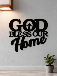 1pc God Bless Home Sign, Metal Wall Art, Unique Home Gift, Home Decor, Wall Decor, Wall Hanger, Home Decor, Scene Decor, Theme Party Decor, Wall Decor, Car Decor