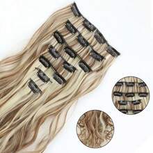 Synthetic Fiber Material Clip-On Hairpin For Hair Extension. Increases Hair Volume, Extends Length. Suitable For Halloween And Christmas Occasions. - Multicolor - View 6