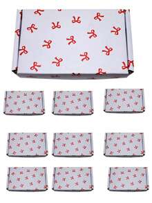 10pieces Pink Heart-Shaped Gift Boxes For Weddings, Fresh And Elegant Theme With Heart And Bow Elements,Birthdays, And Parties, Printed In Cute Corrugated Cardboard Boxes, Colorful Airplane Boxes, Pink Packaging Boxes, Armor Accessories, Card Delivery Boxes, And Paper Packaging Boxes - Multicolor - View 9