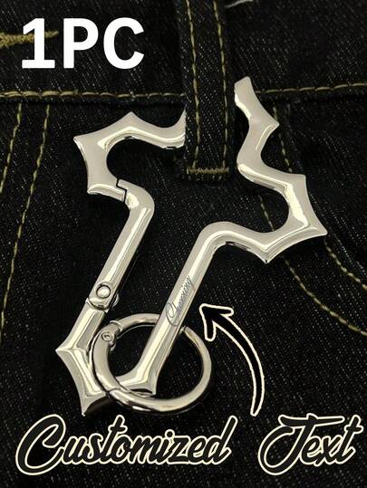 Personalized Customization Stainless Steel Cross & Jesus Pendant Keychain – Faith-Inspired Car & Bag Charm, Elegant Christian Gift For School, Church & Daily Carry, Durable Key Ring With Religious Symbol, Portable Unisex Accessory For Backpacks, Purses, Pockets & Auto Rearview Mirror Decor