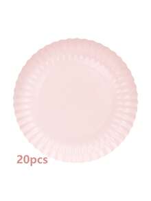10pcs/20pcs/50pcs Light Pink Scalloped Paper Plates Pack Pink 8 Inch Dinner Plate Set Fancy Disposable Dessert Snack Camdy Fruit Plates For Family Daily Use Birthday Baby Shower Gender Reveal Tea Wedding New Year Party Supplies - Pink - View 8