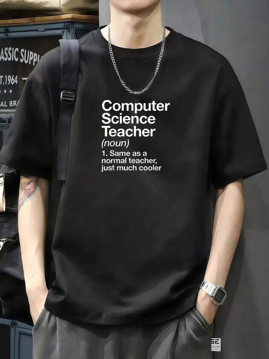Camiseta del primer día de clases con la definición de profesor de informática - Negro - Ver 1