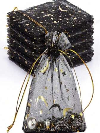 20/50/100个星月复古礼品包装袋，礼品袋，家居日用品，尼龙收纳袋，节日派对用品，婚礼用品，礼品装饰包装，小型包装袋，珠宝配饰包装