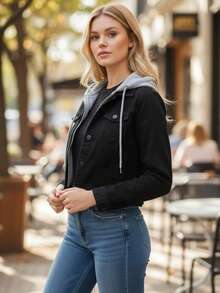 Women Denim Jackets & Coats - Black - View 7