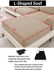 1pc Stretch Thickened Warm Sofa Cover, Non-Slip Full Coverage Sofa Seat Cover, Suitable For All Seasons, Fabric Sofa Slipcover, Machine Washable, Dust-Proof, Pet-Friendly, Decor For Bedroom, Office, Living Room, L-Shaped Sofa, 1/2/3/4 Seater - Màu Khaki - Xem 13