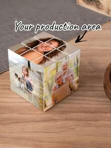 1pc Customized Photo Cube, Personalized With Wedding/Graduation Photos, 3x3x3 Can Customize Up To 6 Photos, Personalized Photo Puzzle Cube, 3D Rotatable Cube, Photo Puzzle Gift, Make A Special And Unique Gift For Your Loved Ones