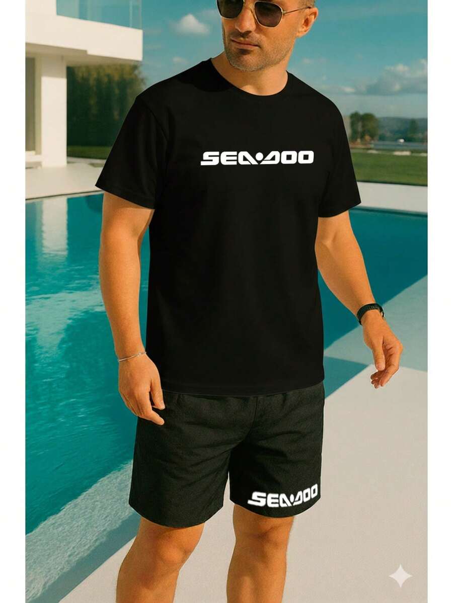 Seadoo Casual Summer T-Shirt And Shorts Set - Black - View 1