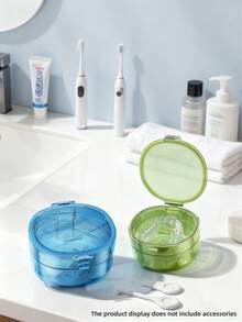 Hộp đựng dụng cụ chỉnh nha tiện lợi, Hộp đựng dụng cụ chỉnh nha vô hình, Hộp vệ sinh tiện lợi, Thiết kế thoát nước, Thích hợp cho gia đình, ngoài trời và du lịch - Nhiều màu - Xem 3