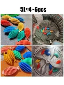 Reusable Clothes Fuzz Remover, Silicone Fish-Shaped Lint Collector, Pet Hair Remover For Clothes, Blankets, Towels, Efficient Washing Machine Lint Collector, Cat/Dog Hair Remover, Household Laundry Tool, Easy To Remove Fabric Lint, Laundry Room Essential, Cleaning Supplies, Washing Machine, Lint Collector, Pet Hair Collector, Reusable Pet Hair Remover, Clothing Cleaning Tool, Laundry Accessory For Cleaner Clothes - Multicolor - View 3