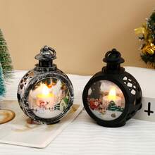 Lámpara de mesa con vela LED de Navidad vintage con adorno de muñeco de nieve, Papá Noel, decoración navideña para el hogar, luces decorativas navideñas, decoración del árbol de Navidad, regalo, decoración de Acción de Gracias, boda, hogar, otoño, cumpleaños, fiesta, interior, exterior, jardín, festividad, Halloween, decoración de pared, adornos de Halloween