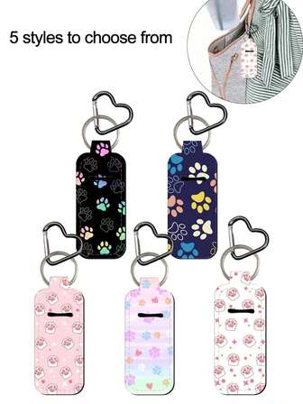 Portachapsticks con llavero para bálsamo labial, funda para lápiz labial, estuche portátil para tubo de brillo de labios, accesorio de viaje, funda para lápiz labial con llavero, accesorios multifuncionales