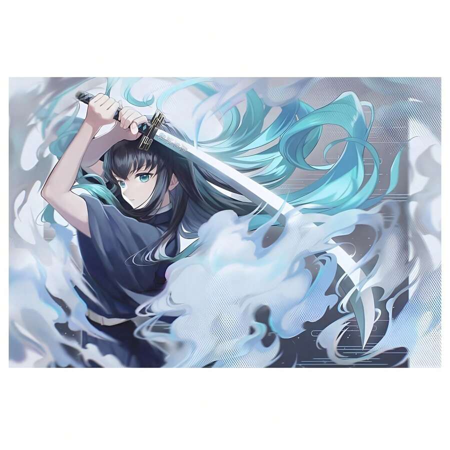 房间装饰 1 件动漫帆布墙画，无框海报，无一郎，12x18 英寸，帆布材质，艺术房间和办公室装饰 - 彩色 - 查看 1