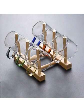 2/6/12-delars set eleganta kaffekoppar i toppklass, exklusiva tekoppar, 120 ml små tekoppar för hemmet, transparent glas och transparent handtag, värmetåliga, köldtåliga, minikoppar, minimalistiska tekoppar för kontoret, unika muggar (obs: ingen mugghållare)