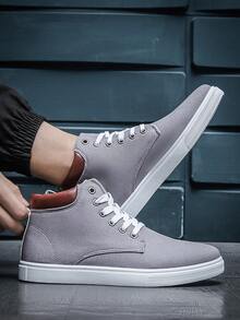 男士休闲运动鞋,防滑学生滑板鞋,百搭款式,适合所有季节 - 灰色 - 查看 4