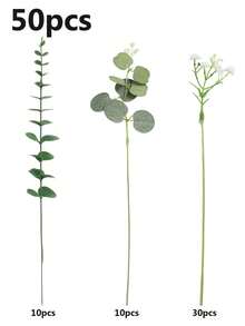 30支人造尤加利葉枝帶莓果，仿真綠植花莖，適用婚禮、花瓶、花束、花藝布置、家居裝飾、花卉裝飾 - 薄荷綠 - 查看 11