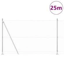 vidaXL Zaun Mit Pfosten Silber 1,4 X 25 M Stahl - Silber - Übersicht 3
