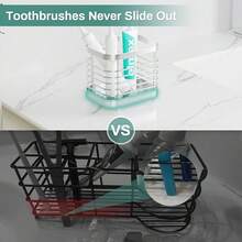Shower Toothbrush Holder For Bathroom, Stainless Steel Tooth Brush Organizer Storage Caddy,  Sink Toothpaste Holder Stand Tray, Silver Bathroom Countertop Accessories Decor{Inchsize_nameinch:Inch1Slotinch,Inchcolor_nameinch:InchSilverinch} - 銀色 - 查看 5