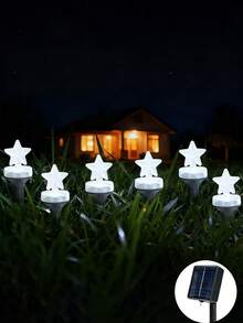 20/10 LED Solar Garden Lights, Solar Outdoor String Lights, Button Control, 8 Flashing Modes, Suitable For Various Holiday Decorations, Courtyards, Lawns, Gardens, Villas, Valentine's Day Decor Lighting - Black - View 7