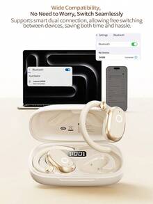 Lenovo EA366 Bone Conduction Bluetooth Headset - Comfortable, No-In-Ear Fit, No Pain After Long Wear, Suitable For Sports And Commuters, Moon Rock White (Compatible With Phones And Laptops) - Moon Rock White - View 10