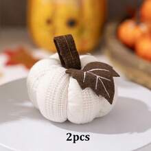 1 件全新感恩节装饰橙色南瓜挂饰，收获针织小南瓜雕像，家居装饰，圣诞节