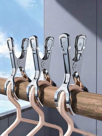 6/12个装不锈钢衣夹，经久耐用，防锈，多用途夹子，适用于袜子、毛巾、包包等 | 高效收纳整理必备，洗衣房必备 | 告别易碎塑料，适用于各种家居场景的分类、晾晒和收纳