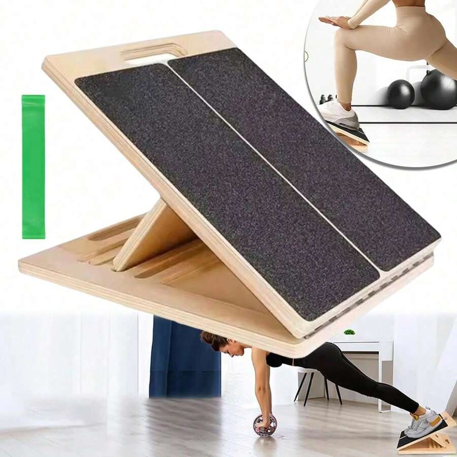 Professional 5 Level Calf Stretcher Incline Board Ankle Wooden Slant Board - Default - View 1