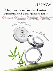 MENOW 小熊猫定妆粉饼，控油持久，遮瑕滋养，白色粉饼，适合干油性肌肤。 - P02 Natural - 查看 2