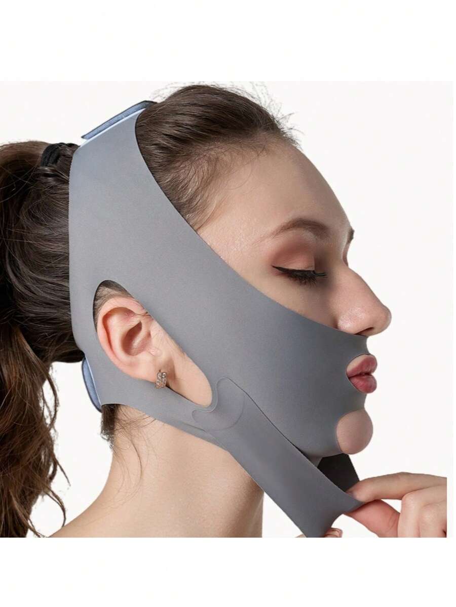 1PC Professional Facial Mask - Comprehensive Support For Face And Neck Areas, Reusable & Easy To Clean, Excellent For Regular Care And Smart Present - 灰色 - 查看 1