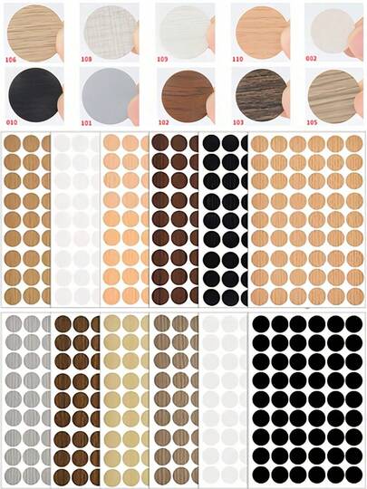 54pcs/Sheet 21mm PVC Self-Adhesive Decorative Stickers, Furniture Screw Cover Stickers, Furniture Cabinet Repair Decorations