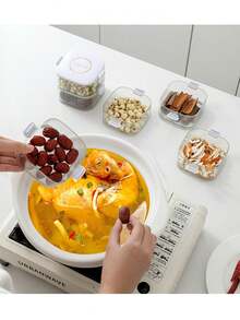 1个透明塑料多层调料盒，厨房调味料收纳盒 - 彩色 - 查看 4