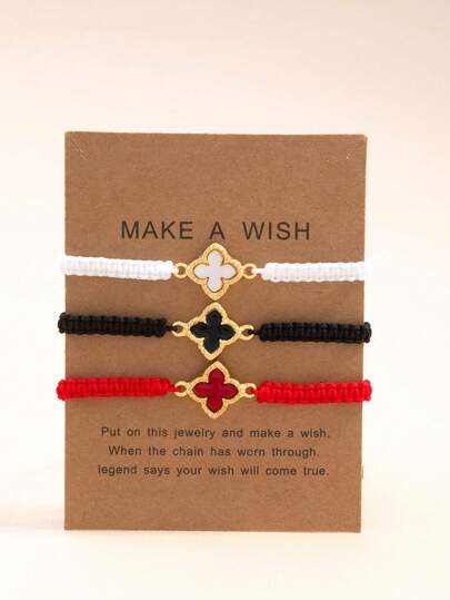 1 pieza Pulsera de mujer con trébol de cinco hojas de nuevo estilo, adecuada para el otoño/invierno, gran regalo de Año Nuevo para amigos