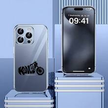 Carcasa transparente de teléfono móvil de moda Cubierta de teléfono transparente para iPhone con diseño de motocicleta y texto Kali en color gris claro ideal para uso diario y protección del dispositivo Para teléfonos Galaxy de Apple - transparente - Ver 1