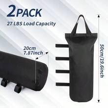 2PACK Canopy Weight Bags - 54 LBS Load Capacity Sand Bags Canopy Tent, Set Of 2 Durable Sandbags, Heavy Duty SandBag Weight, Suitable Outdoor Tent, Gazebo, Pergola - 黑色 - 查看 7