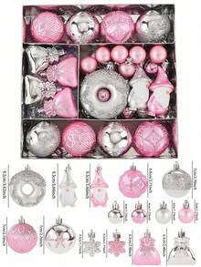 60 de decorațiuni de Crăciun cu globuri, seturi de ornamente festive asortate rezistente la spargere, set de pandantive suspendate Deluxe de 2,4 inch, potrivite pentru bradul de Crăciun, petrecere și decor interior de sărbători, decorațiuni de Crăciun pentru casă, cadouri de Crăciun, decor de Crăciun - Multicolor - Vizualizare 12