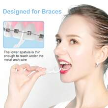 Fawnmum 牙线棒，适用于佩戴牙套人士，单线设计，光滑易清洁，去除牙缝食物残渣，便携袋装，口腔护理工具，100支/袋 - 白色 - 查看 4