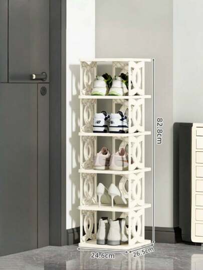 一套浴室/卫生间多层鞋架，客厅节省空间鞋柜，门后悬挂式鞋架，适用于小户型公寓、宿舍、走廊和玄关的门后衣柜悬挂式收纳架，紧凑型悬挂式置物架，可收纳靴子、运动鞋、拖鞋、高跟鞋，透气通风设计，无需工具即可轻松安装，是假日衣橱整理、圣诞节家居准备和送礼的理想之选。