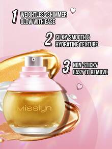 MISSLYN身体油、闪亮身体油、亮片身体油、瓶装身体油、沙滩身体油、椰子身体油、阳光亲吻身体高光、闪亮液体高光、液体闪光、持久提亮、光泽身体高光 - #01 - 查看 5