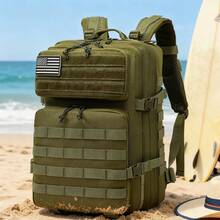 Mochila de camuflaje para exteriores: fibra de poliéster resistente, diseño de camuflaje, estructura con múltiples compartimentos adecuada para senderismo, acampada, caza y escalada, colores mezclados, cierre con cremallera, compartimento para ordenador portátil, mochila resistente | Mochila de camuflaje | Sistema de soporte estructurado, mochila de viajela resistente | Mochila de camuflaje | Sistema de soporte estructurado, mochila de viaje - Verde militar - Ver 10