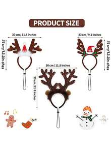 Băng đô Giáng sinh hình gạc nai cho thú cưng Mũ Giáng sinh cho chó và mèo có gạc nai và chuông Đồ đội đầu cho thú cưng Băng đô Giáng sinh cho chó & Phụ kiện tóc Phụ kiện cho mèo Phụ kiện cho thú cưng - màu nâu - Xem 2