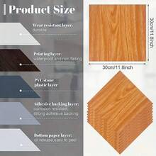 15/30pcs 3D Wood Grain Vinyl Flooring/Wall Stickers, Peel And Stick, Waterproof, Stain-Resistant, Wear-Resistant Flooring/Wall Decals For Bedroom, Living Room, Interior Design Quick Renovation - Multicolor - View 5