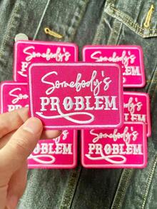 2pcs 'Somebody's Problem' Embroidered Iron On Patches, Cute Iron-On/Sew-On Appliques Patch For Trucker Hats, Jeans, Shirts, Jackets And Bags, Casual Apparel & Accessories-Halloween,Christmas,Fall,Winter, Supplies, TZZF - 彩色 - 查看 6