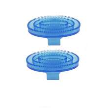 2pcs Horse Grooming Brush, Pet Bathing Rubber Brush, PVC Material Massage Horse Brush, Fluorescent Massage Horse Brush, Horse Grooming Supplies, Horse Brush For Cleaning Horses - Multicolor - View 4