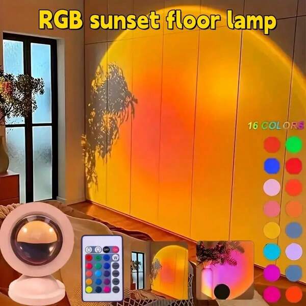 1PC, RGB Floor Setting Sun Decoration Light, Black/Pink, USB Interface Suitable For Photo Decoration, Background Decoration, Room Atmosphere Light, Living Room, Corridor, LED Camping Light.