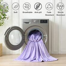 Sofa Blanket Living Room Cover SetFleece Blanket Twin Size, Soft Cozy Twin Blanket, Fuzzy Flannel Blanket Bed, Sofa, Couch, Travel, Camping, 60 X 80 Inches - 紫丁香 - 查看 5