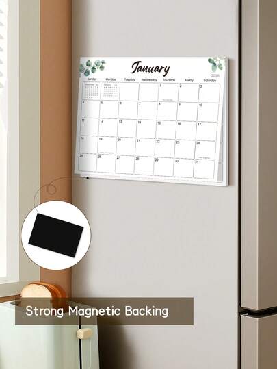 BUBU 1 pieza Calendario magnético para refrigerador 2025 - Calendario de escritorio desde enero de 2025 hasta diciembre de 2025, Calendario familiar mensual, Calendario de pared desprendible para organizaciones en el hogar y la oficina, Útiles escolares