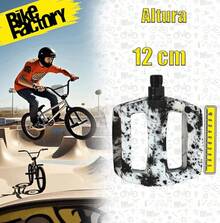 Bike Factory Par De Pedales para Bicicleta Urbana BMX Urban St Pro 2 Livianos Resistentes Ergonómicos con Eje Reforzado Antideslizantes De Alto Rendimiento para Calle Parque Competencia - Blanco - Ver 3