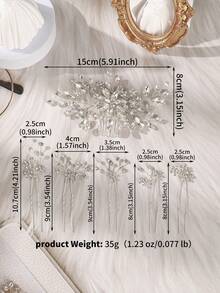 6pcs/Set Flower Wedding Hair Comb And Rhinestone Bridal Hairpins For Bride Bridesmaids Wedding Party Hair Accessories
