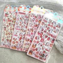 3D卡通粉色兔子和草莓兔子浮雕水晶贴纸，可爱DIY装饰材料，适合女孩 - 彩色 - 查看 14