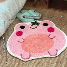 1pc Cute Cartoon Frog Pattern Non-Slip Mat, Super Soft Plush Foot Mat, Suitable For Bathroom, Bedroom, Kitchen, Living Room, Doorway, Home Decoration Carpet Bathroom Kitchen Decor - Multicolor - View 16